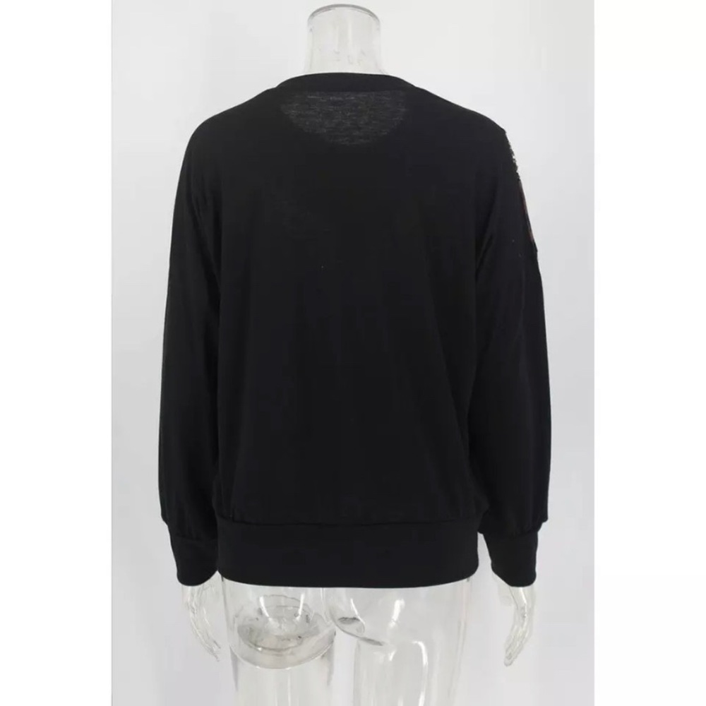 HP✨ONE WORLD✨SEQUINS & LEOPARD LIGHTWEIGHT SWEATER - Picture 5 of 7